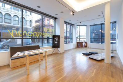 The airy, minimalist interior of esea contemporary art centre in Manchester