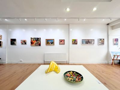 Canvases and ceramics at the independent Contemporary Six art gallery in Manchester