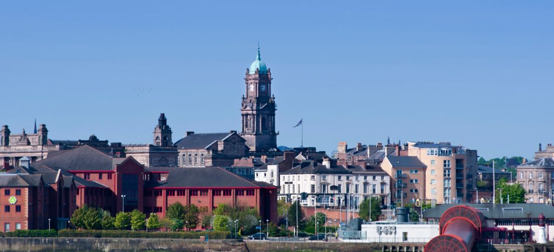 Birkenhead Skyline across the Mersey, Liverpool