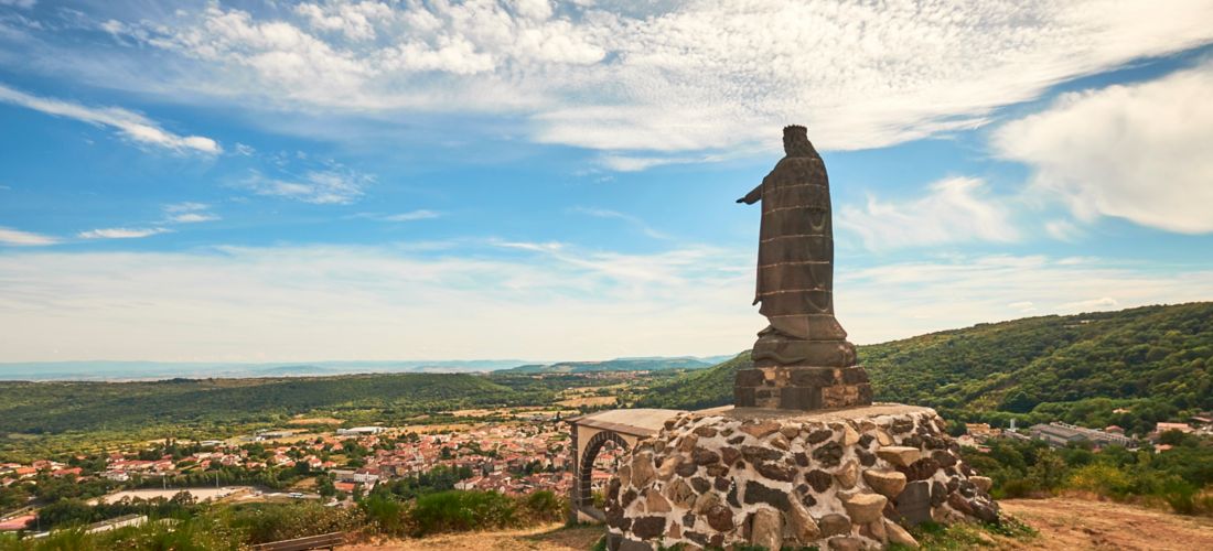 Notre Dame de La Garde statue overlooking Volvic, France
