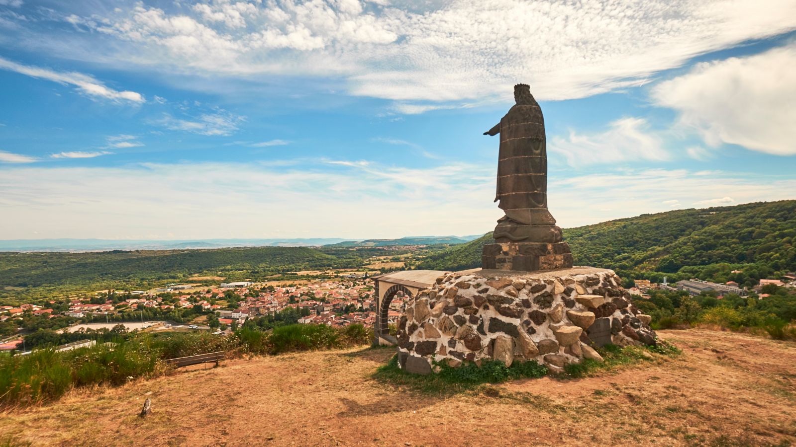 Notre Dame de La Garde statue overlooking Volvic, France