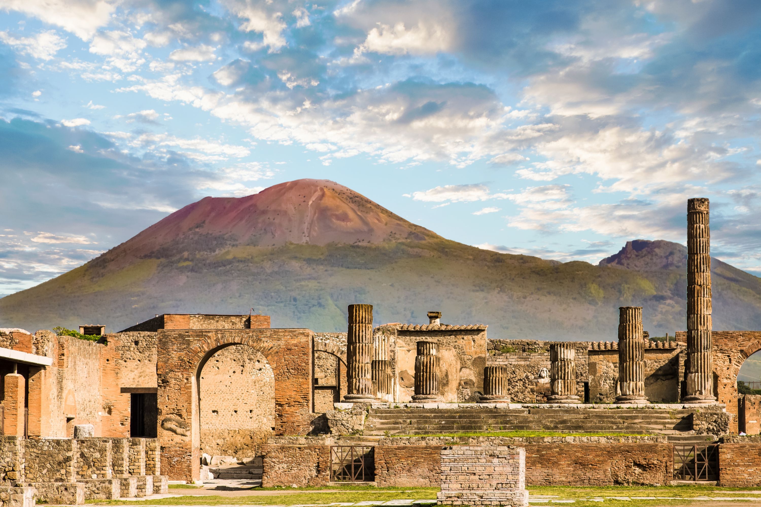 Vesuvius and Pompeii at Sunset
