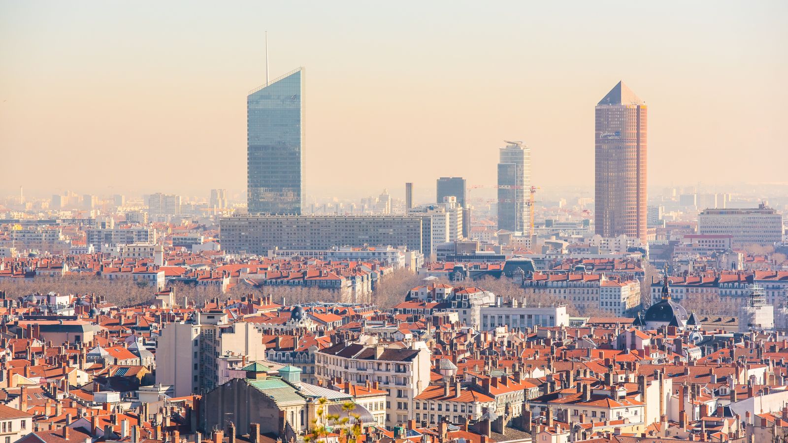 Lyon Cityscape with Modern Skyscrapers