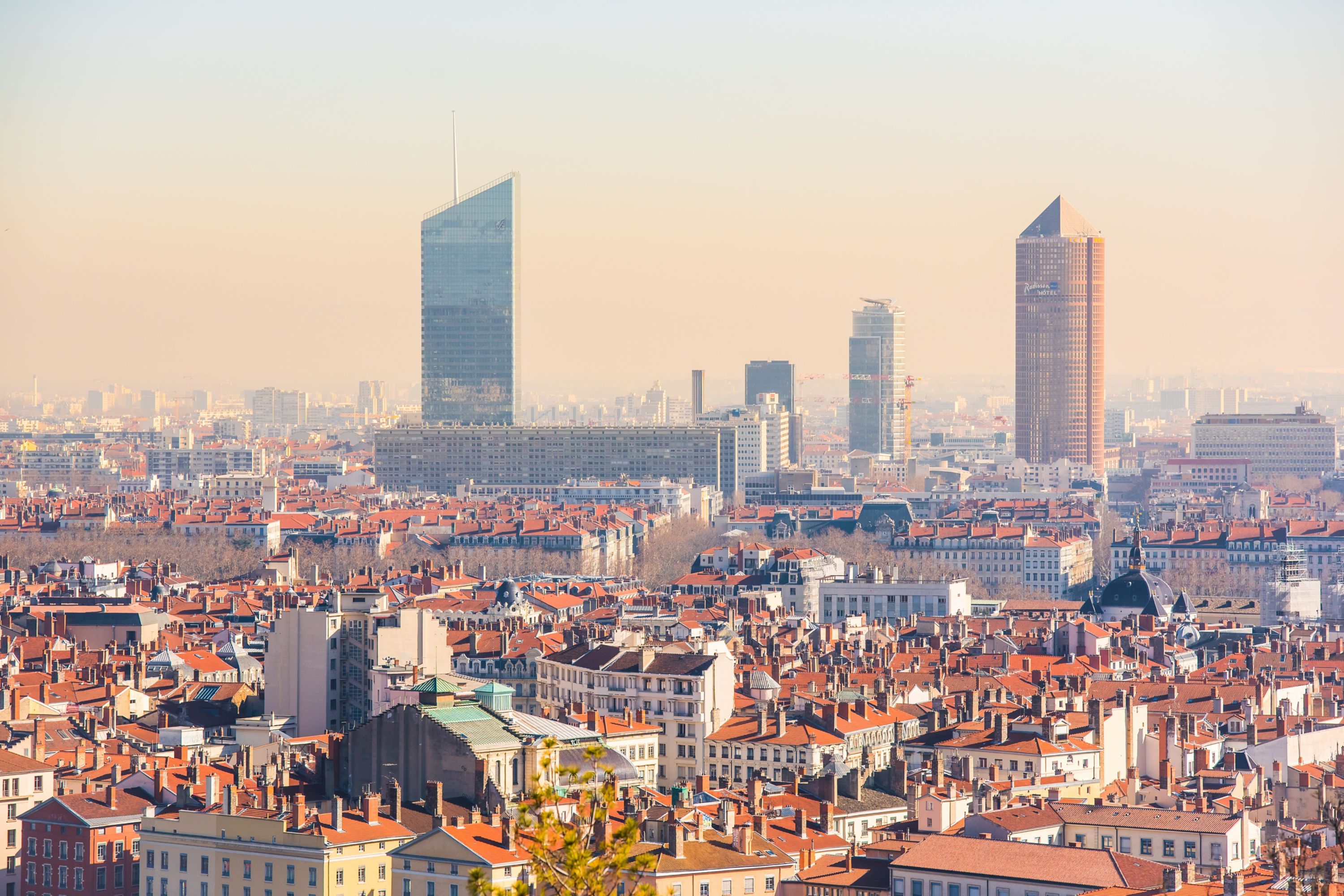 Lyon Cityscape with Modern Skyscrapers