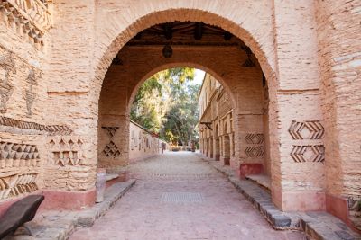 Elegant archway entrance to Agadir Medina in Morocco