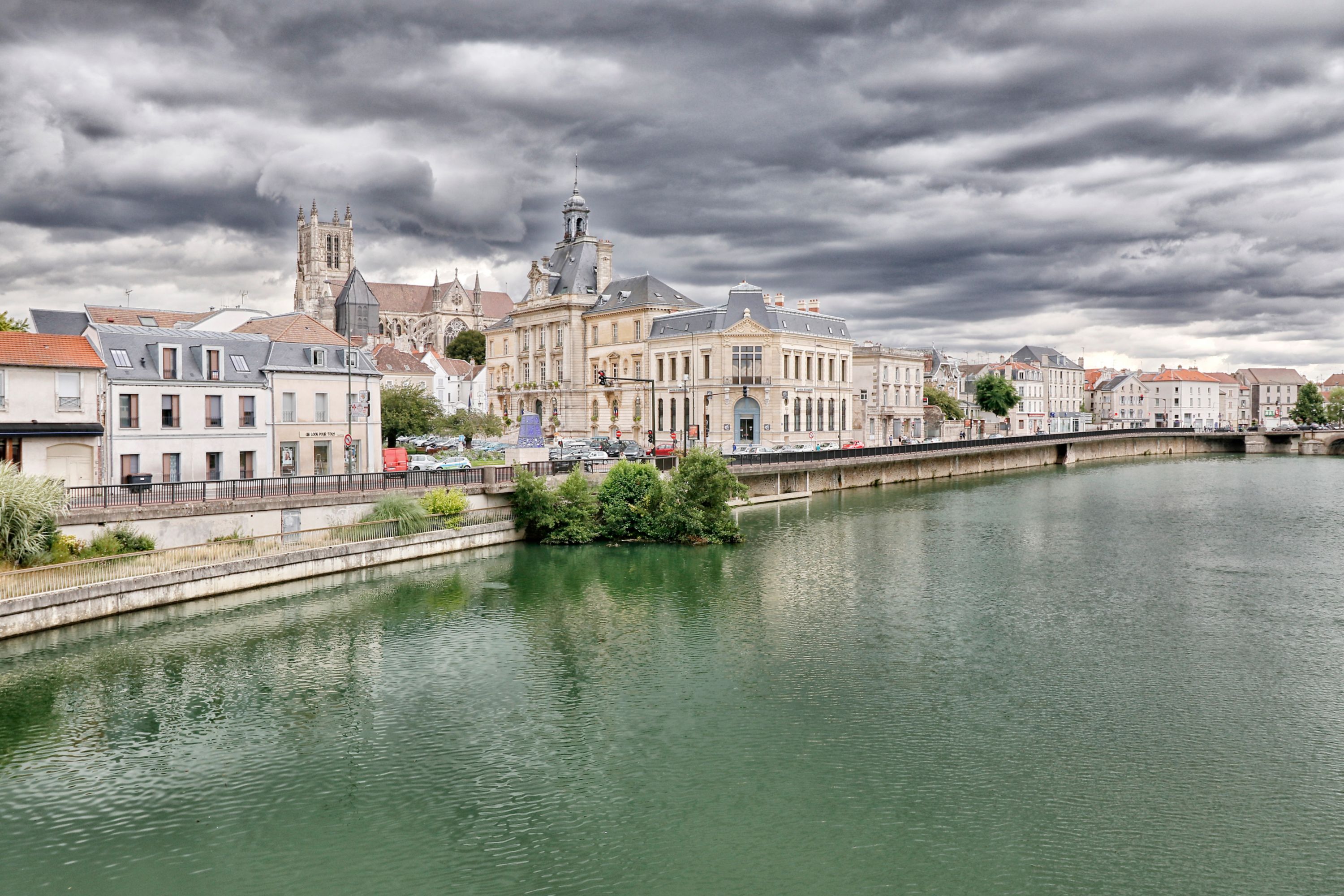 The city of Meaux (France): A View Along the Marne River