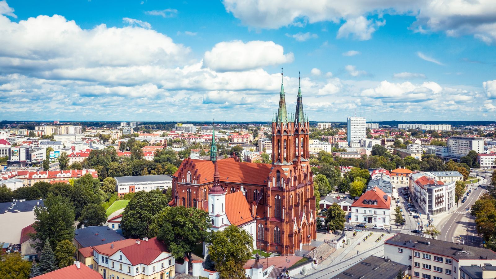 Bialystok Cathedral: Aerial View of a Polish City