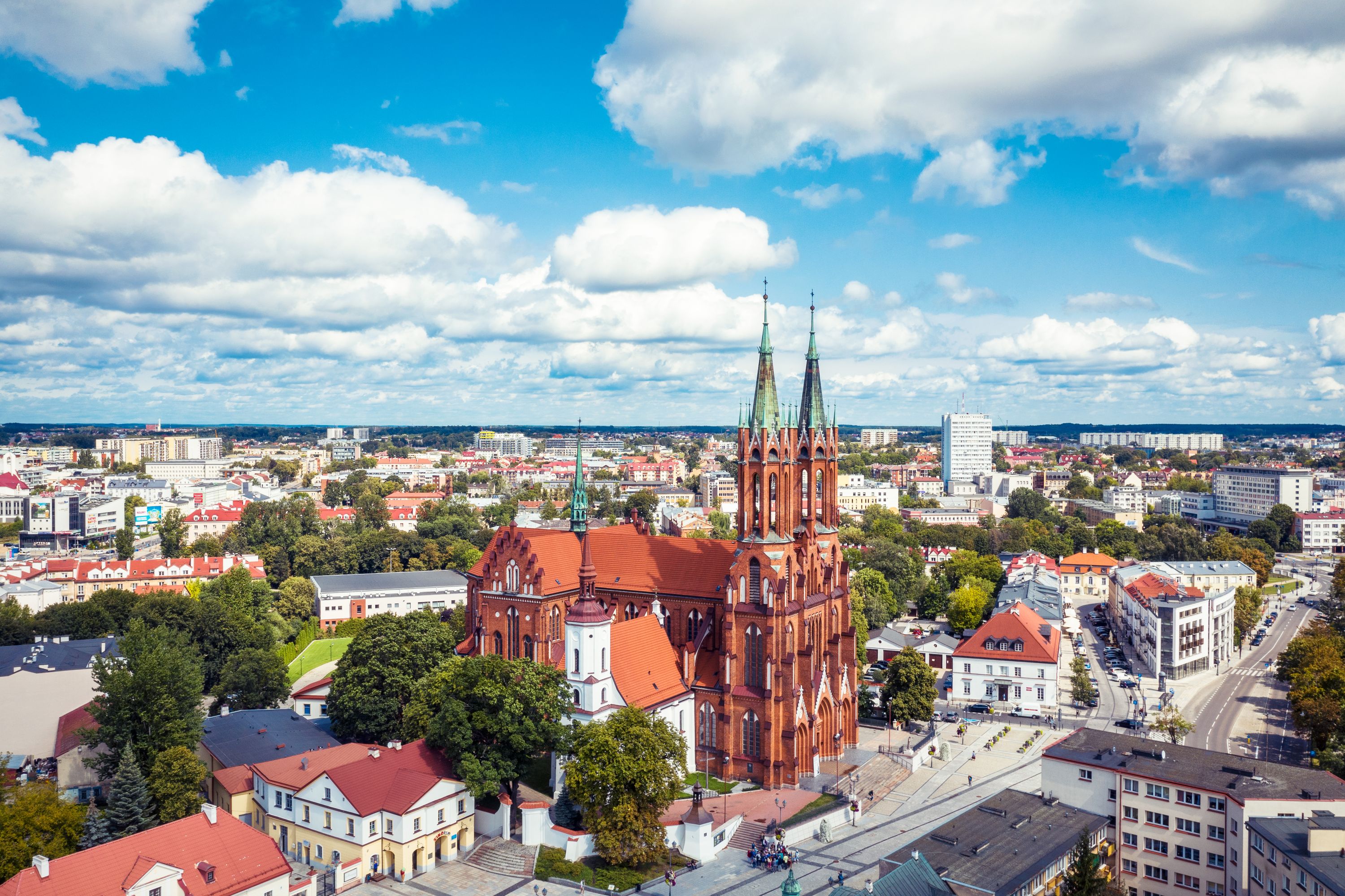 Bialystok Cathedral: Aerial View of a Polish City