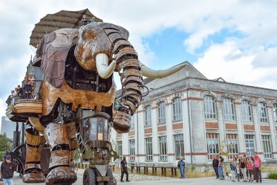 The famous mechanical elephant at Les Machines de l'Île in Nantes, France