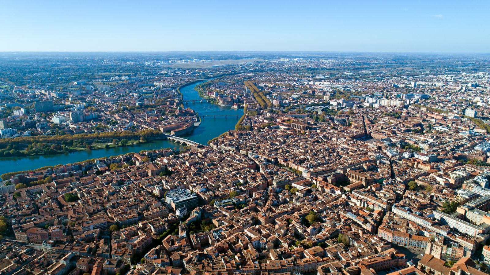 Heart of Toulouse: Aerial View of City Center