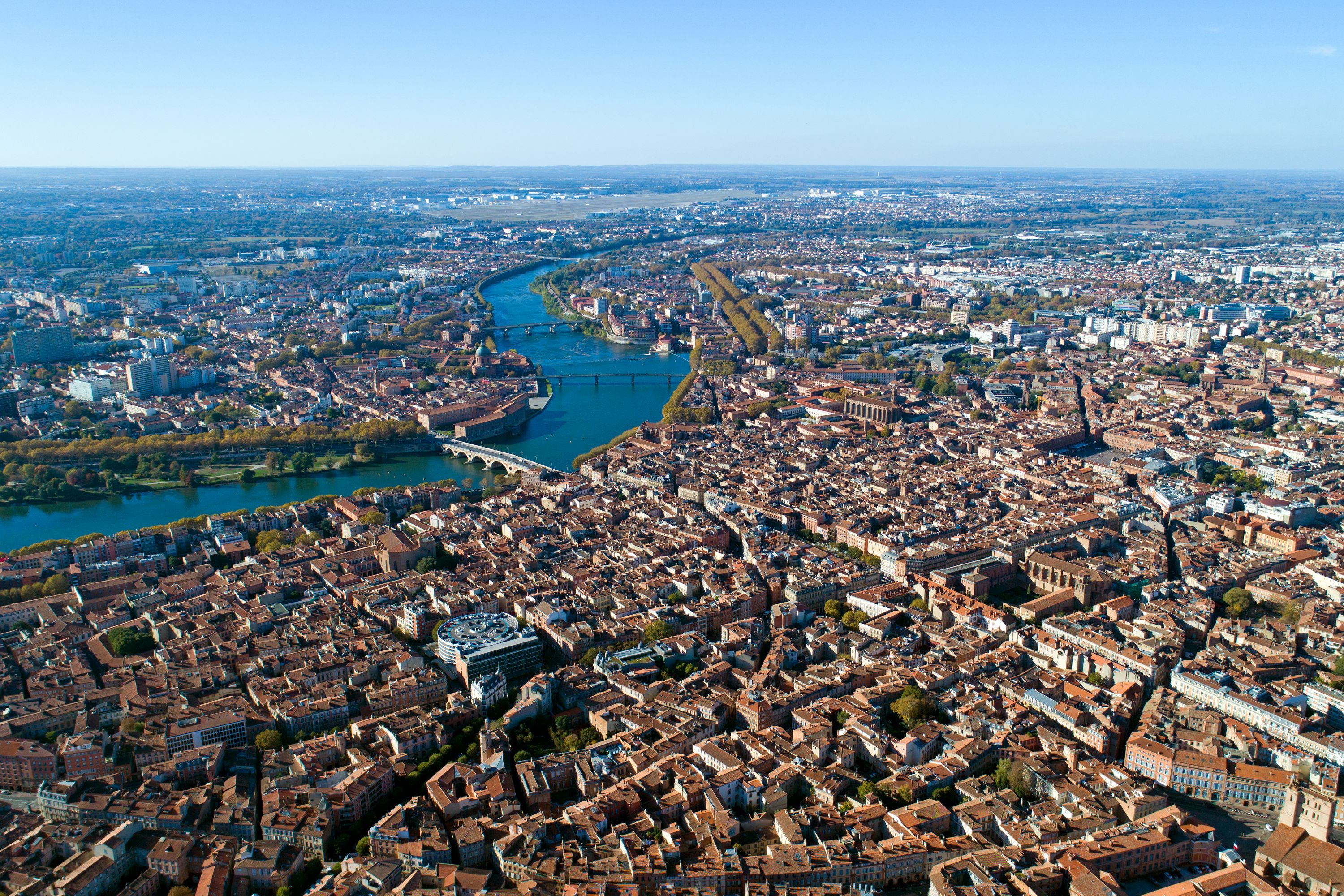 Heart of Toulouse: Aerial View of City Center