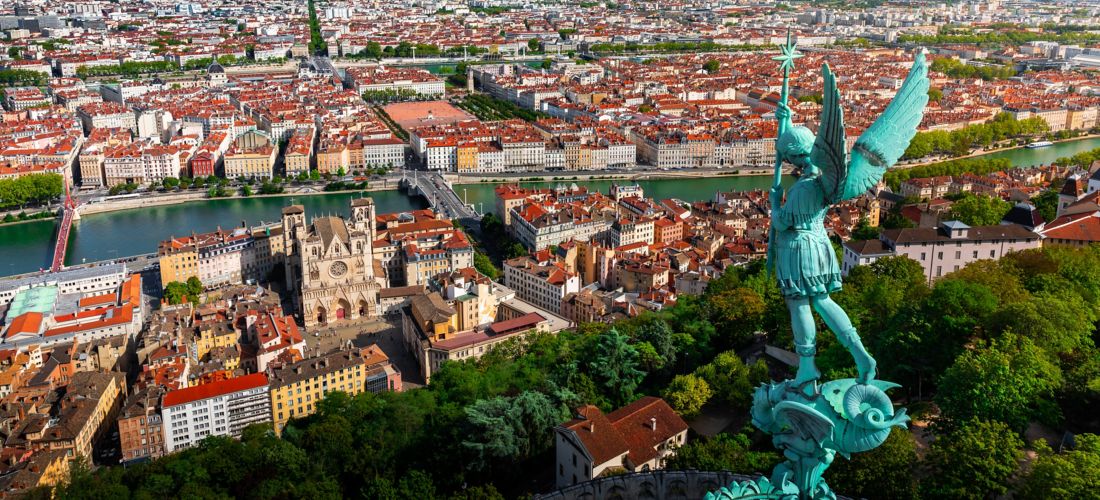Lyon Cityscape from Notre Dame de Fourvière Basilica