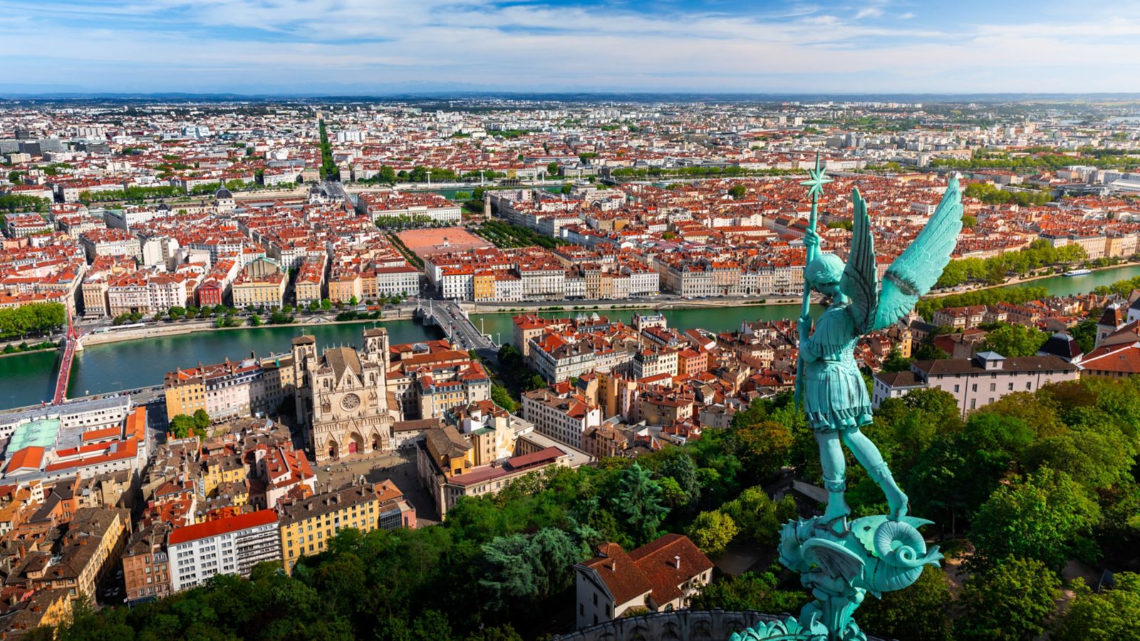 Lyon Cityscape from Notre Dame de Fourvière Basilica