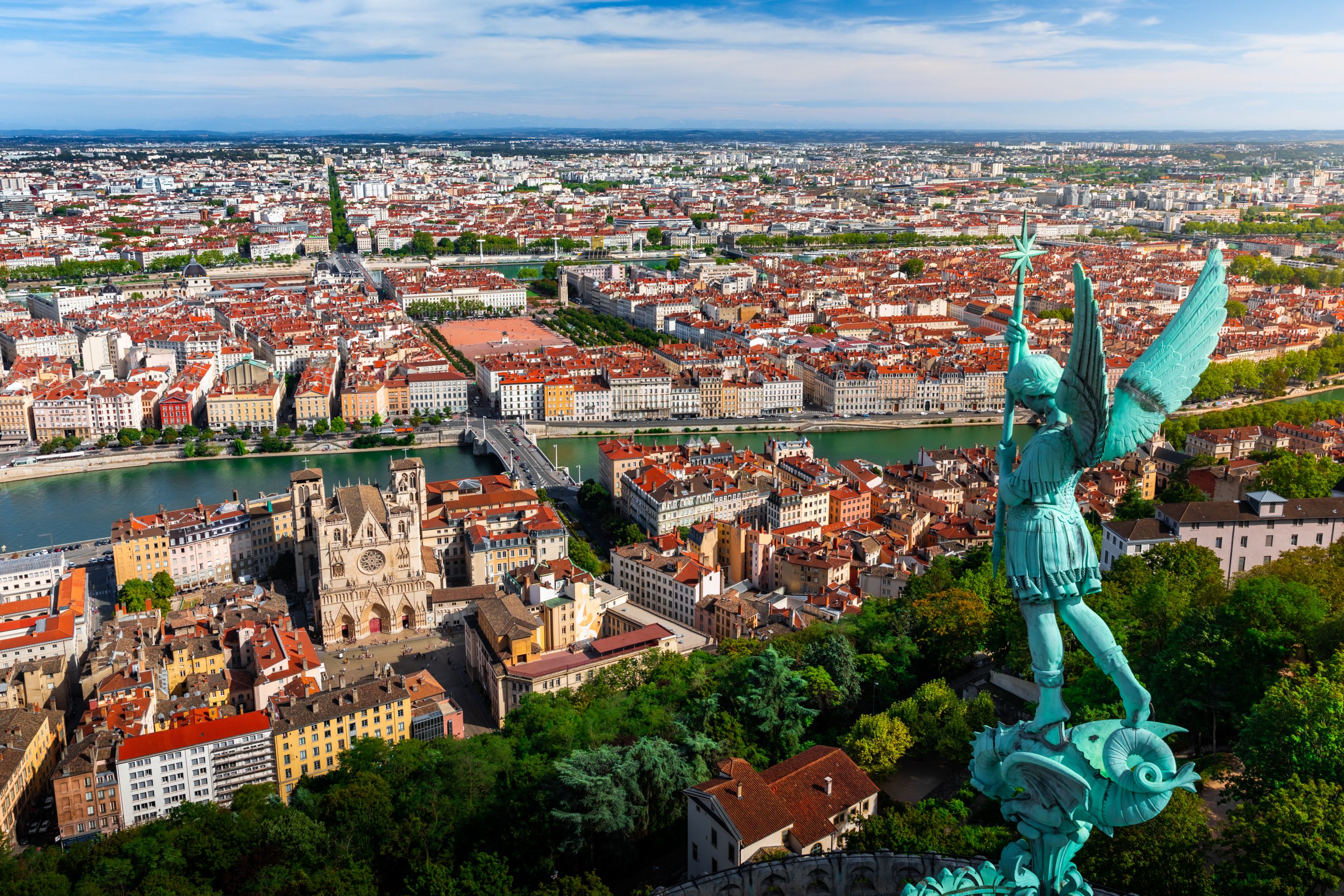 Lyon Cityscape from Notre Dame de Fourvière Basilica