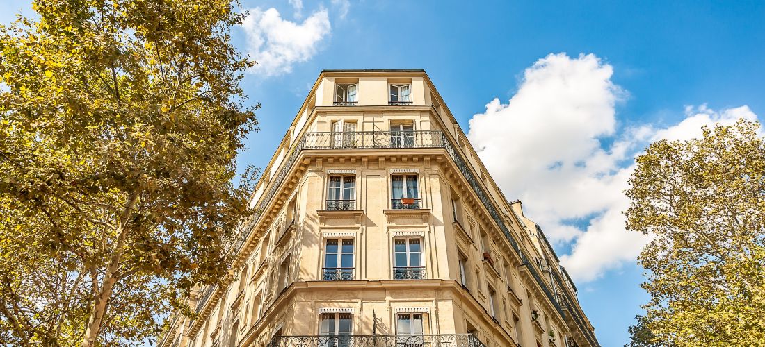 Parisian Corner Building with Bistrot