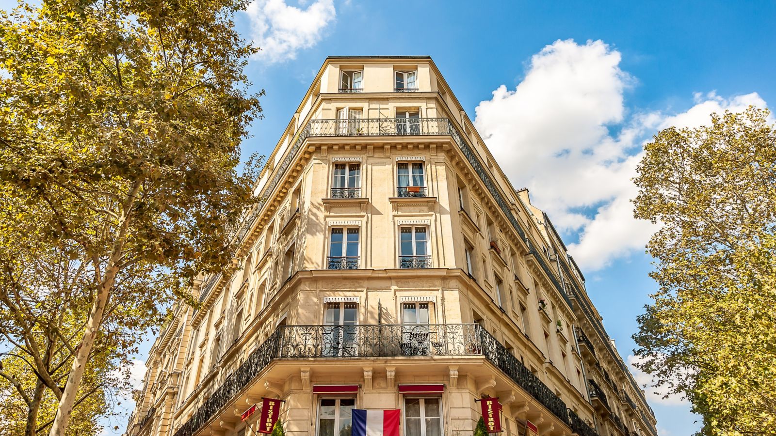 Parisian Corner Building with Bistrot