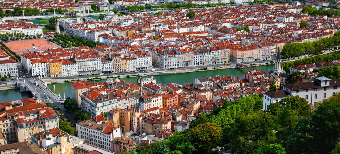 Lyon Cityscape: Saone River & Historic Monuments