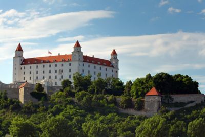 Imposing Bratislava Castle perched on a hill