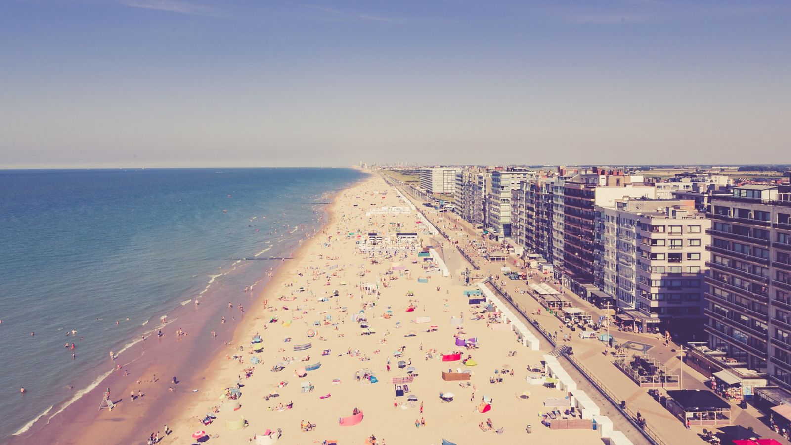 Middelkerke Beach Panoramic View from Ferris Wheel