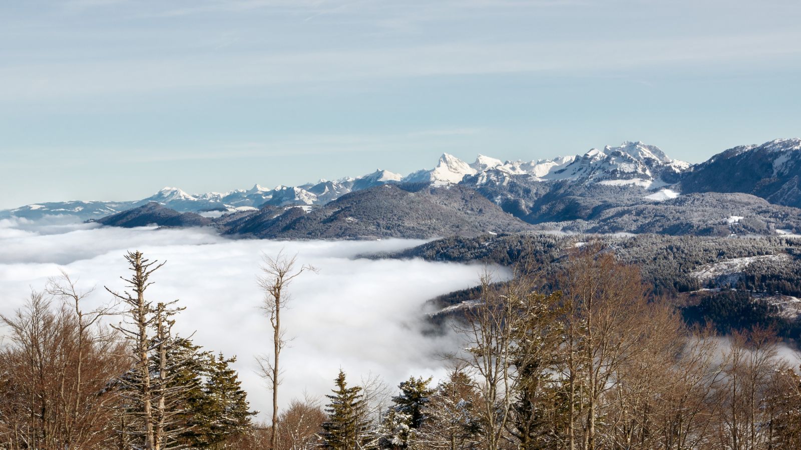 Snowy Alps Above the Clouds - Saint-Cergues, France