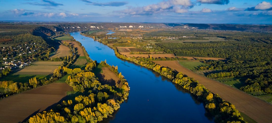 Autumn on the Seine River near Les Andelys, France