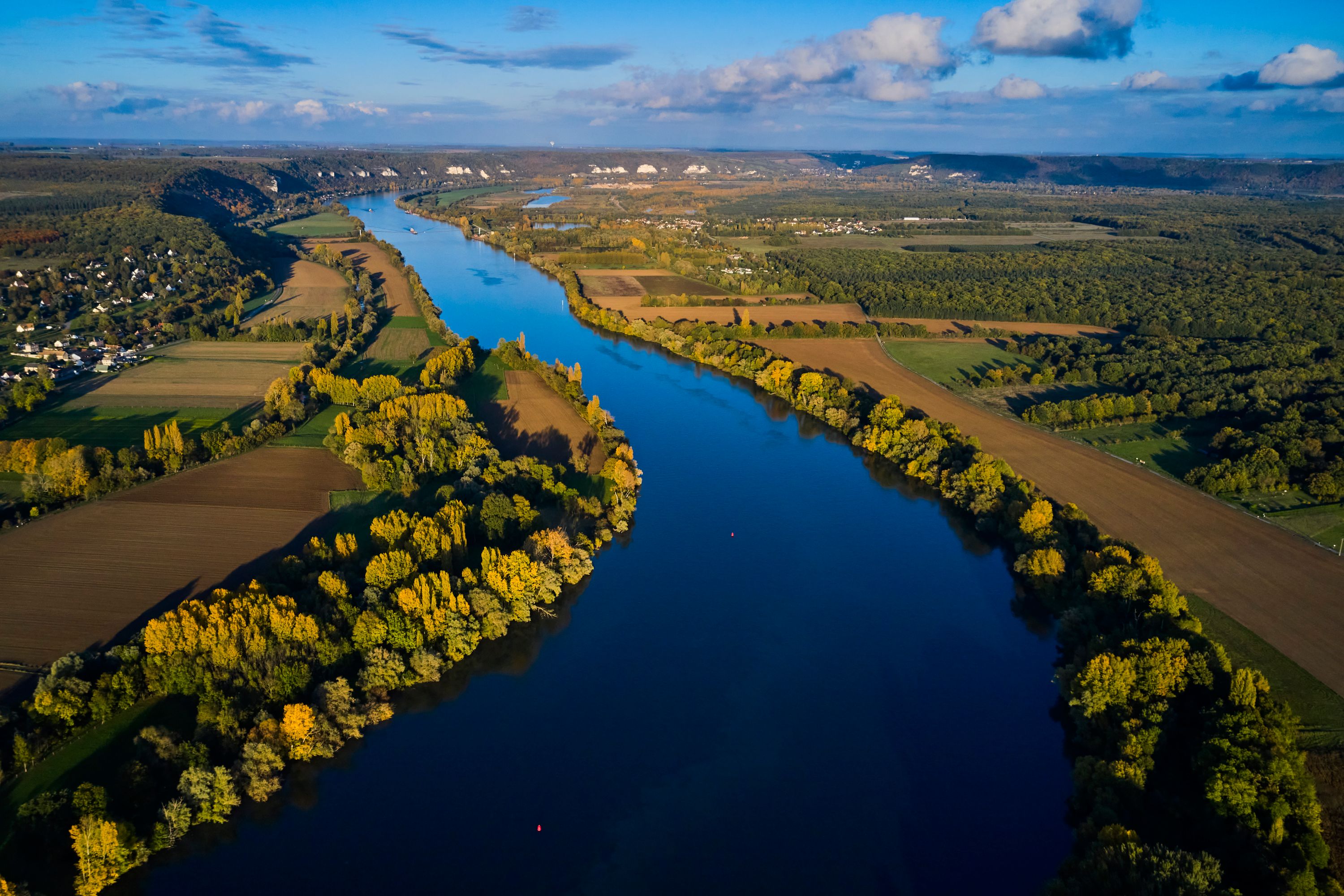 Autumn on the Seine River near Les Andelys, France