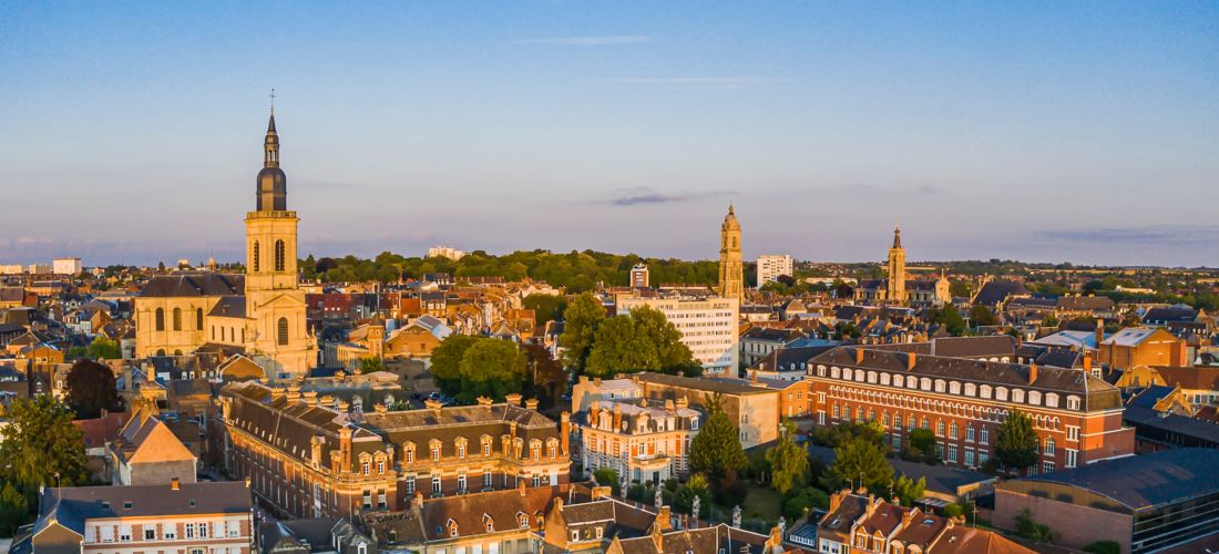 Cambrai, France: Golden Hour Cityscape