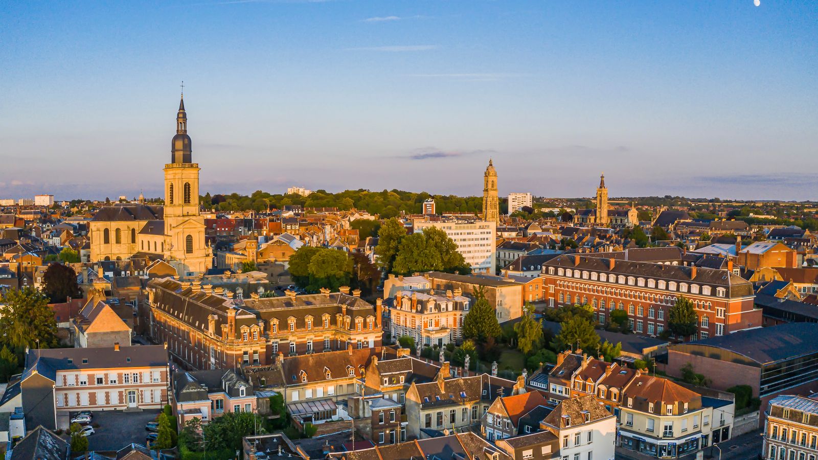 Cambrai, France: Golden Hour Cityscape
