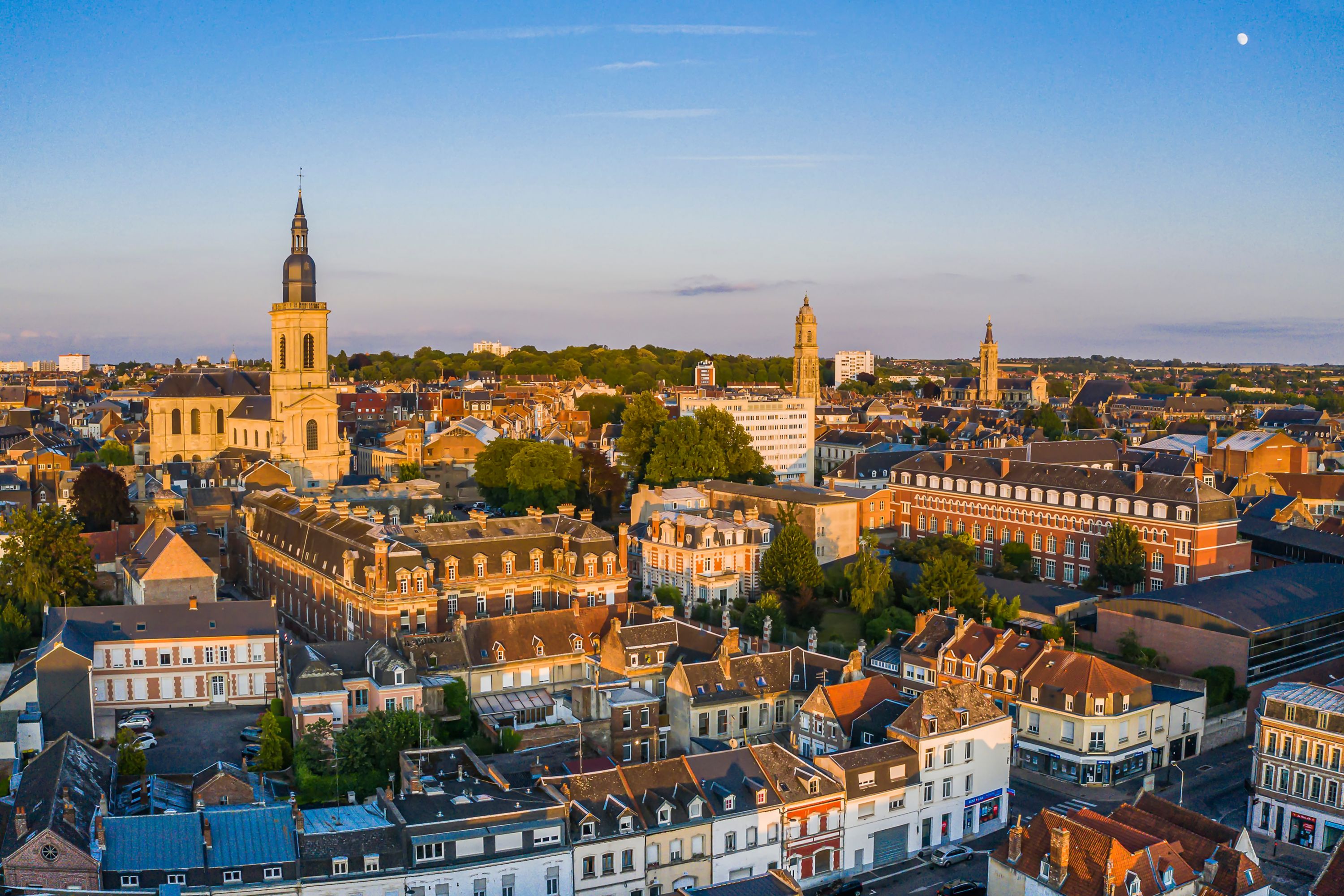 Cambrai, France: Golden Hour Cityscape