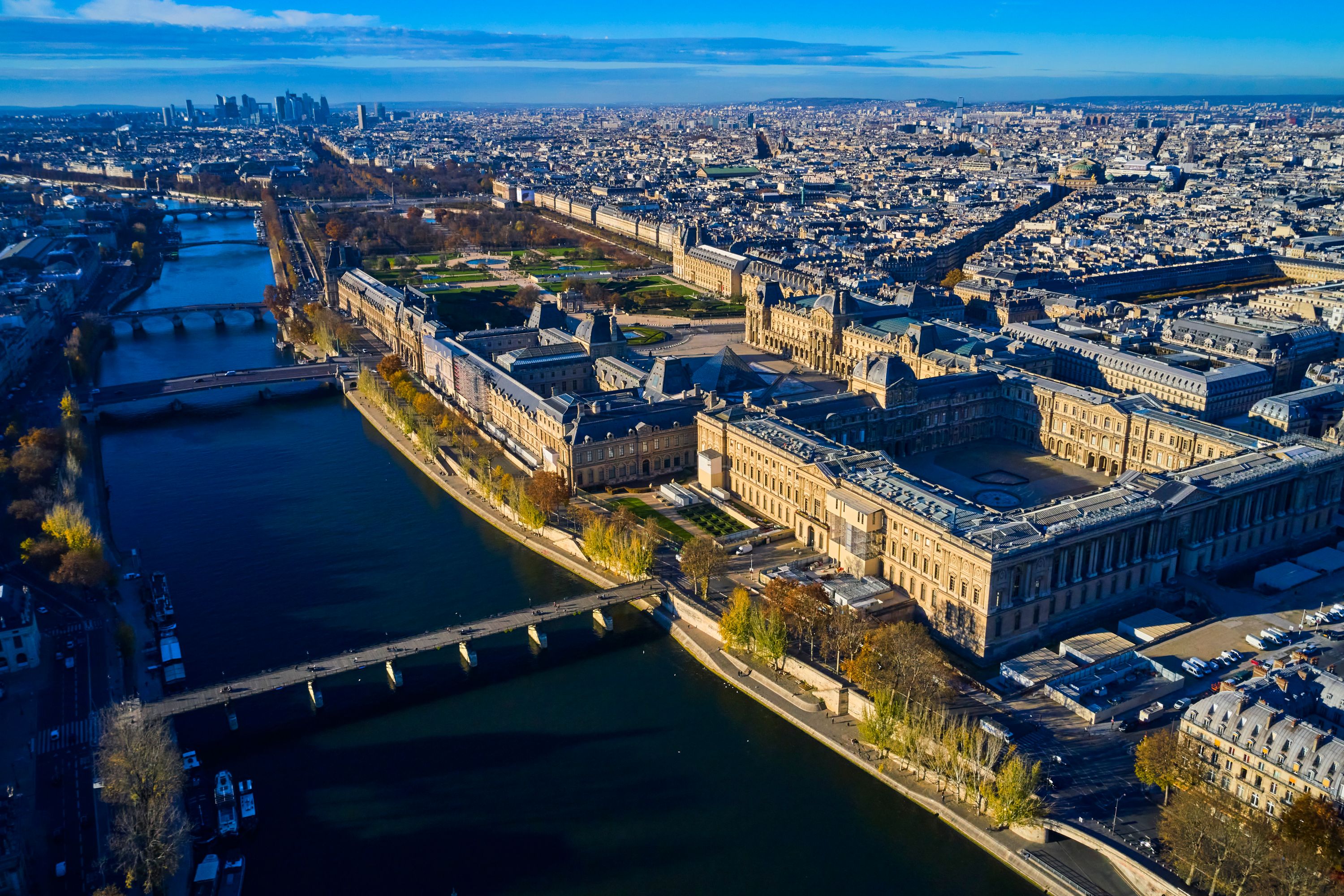 Aerial View of Paris: The Louvre and the Seine