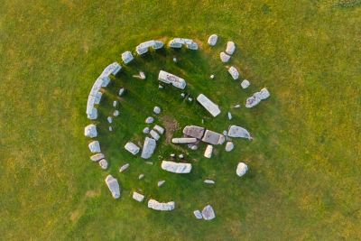 The precise, mysterious circular arrangement of Stonehenge in Wiltshire