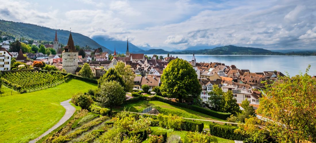 Scenic Switzerland: Panorama of Zug with Lakeview