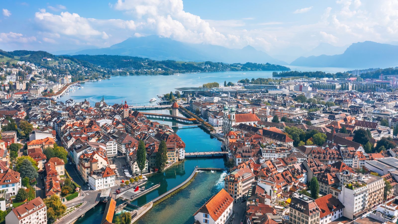 Sunny Lucerne, Switzerland: A Cityscape in Bloom