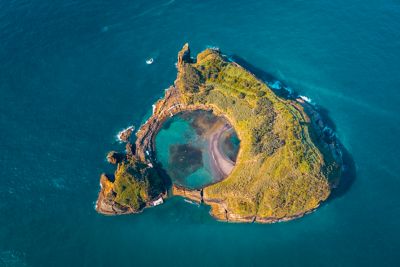 A beautiful volcano crater lake on São Miguel Island, Azores