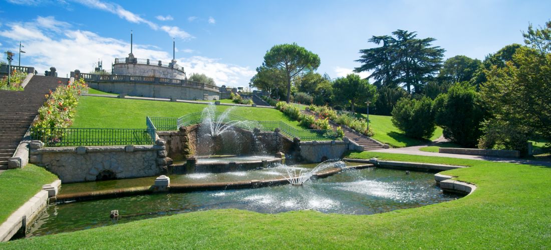 Fountains and Staircase in Picturesque Jouvet Park, Valence