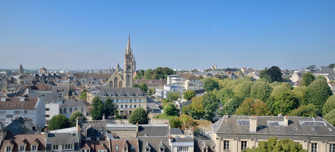 Caen cityscape from the castle