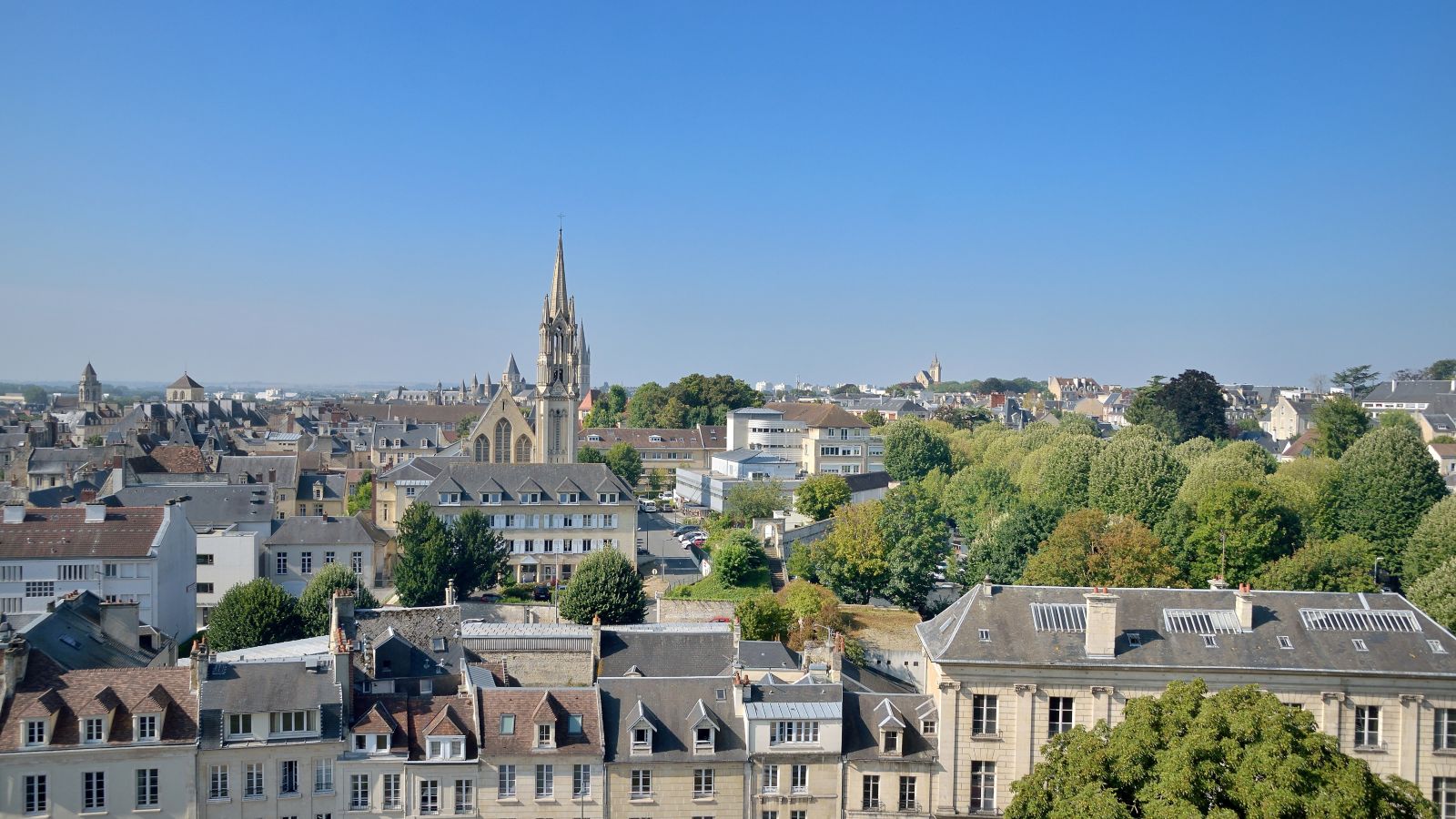 Caen cityscape from the castle