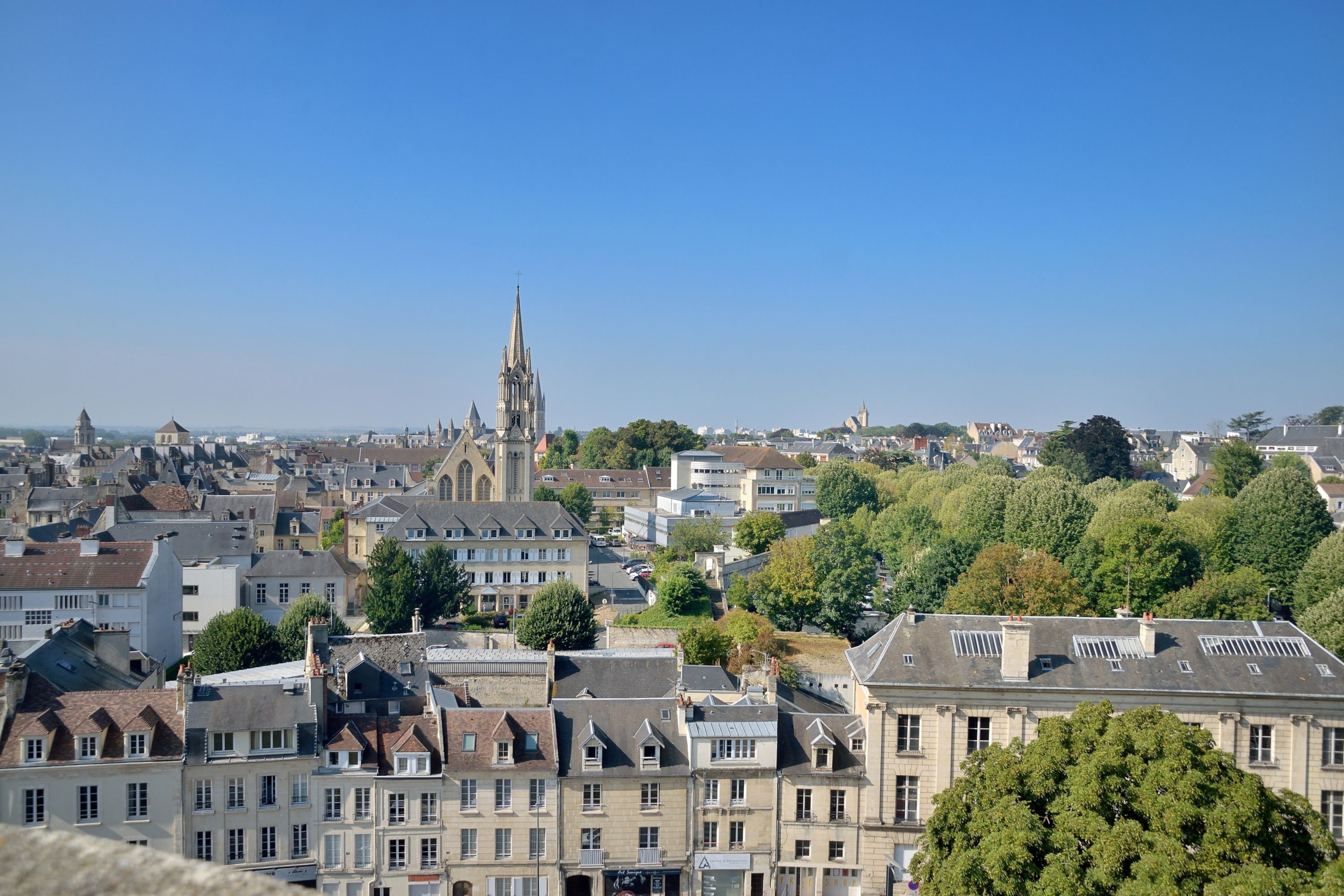 Caen cityscape from the castle