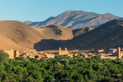 Souss-Massa National Park in Morocco with sand dunes, a remote rural village and forest