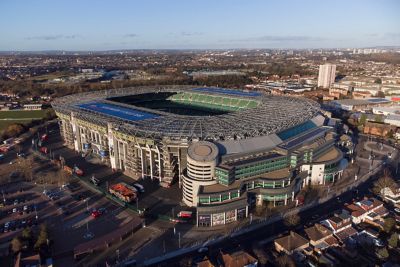 The impressive Twickenham Stadium in London, home of English rugby