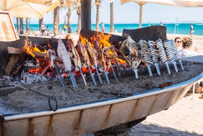 A plate of anchovies in olive oil and vinegar at a restaurant in Málaga, Spain