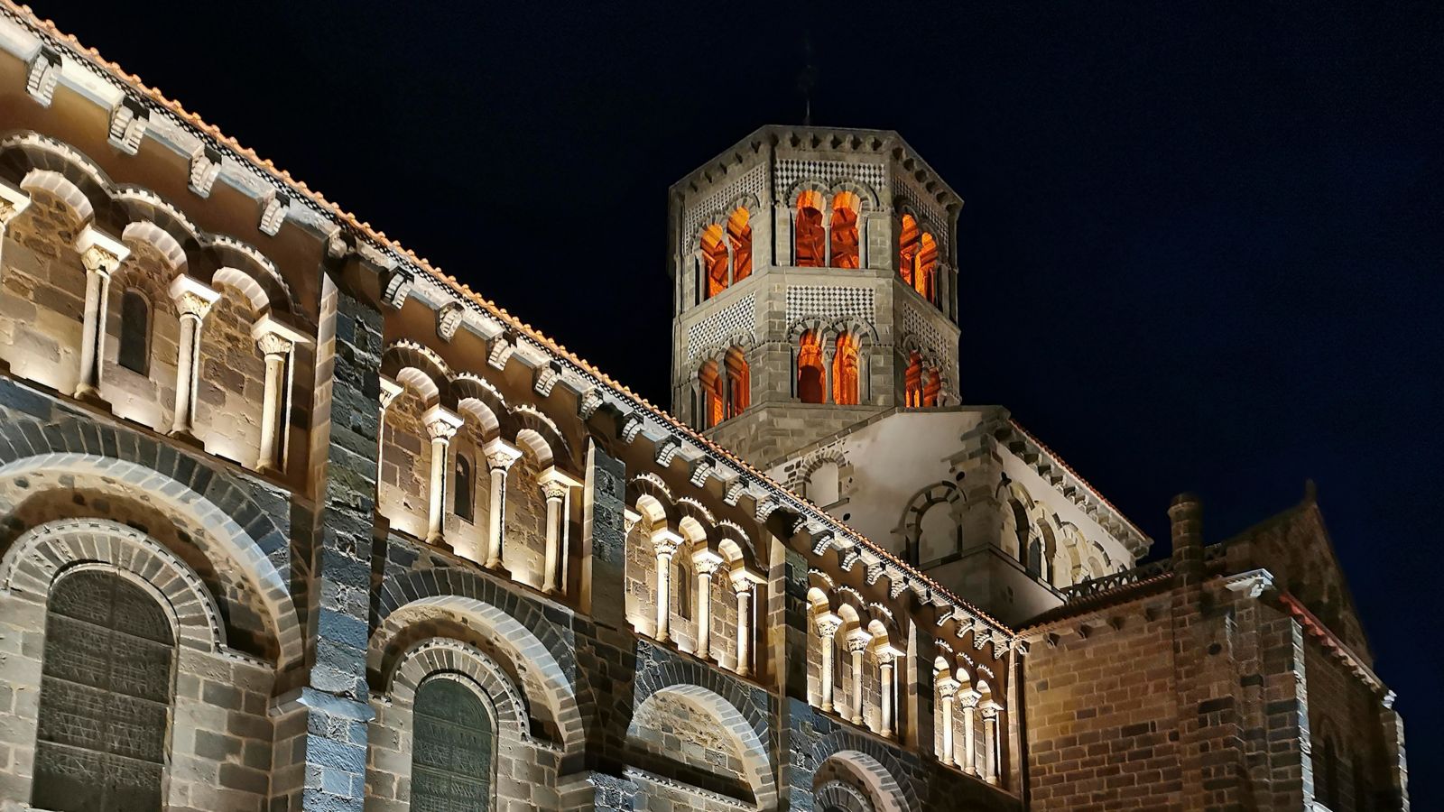 Saint-Austremoine Church, Issoire at Night