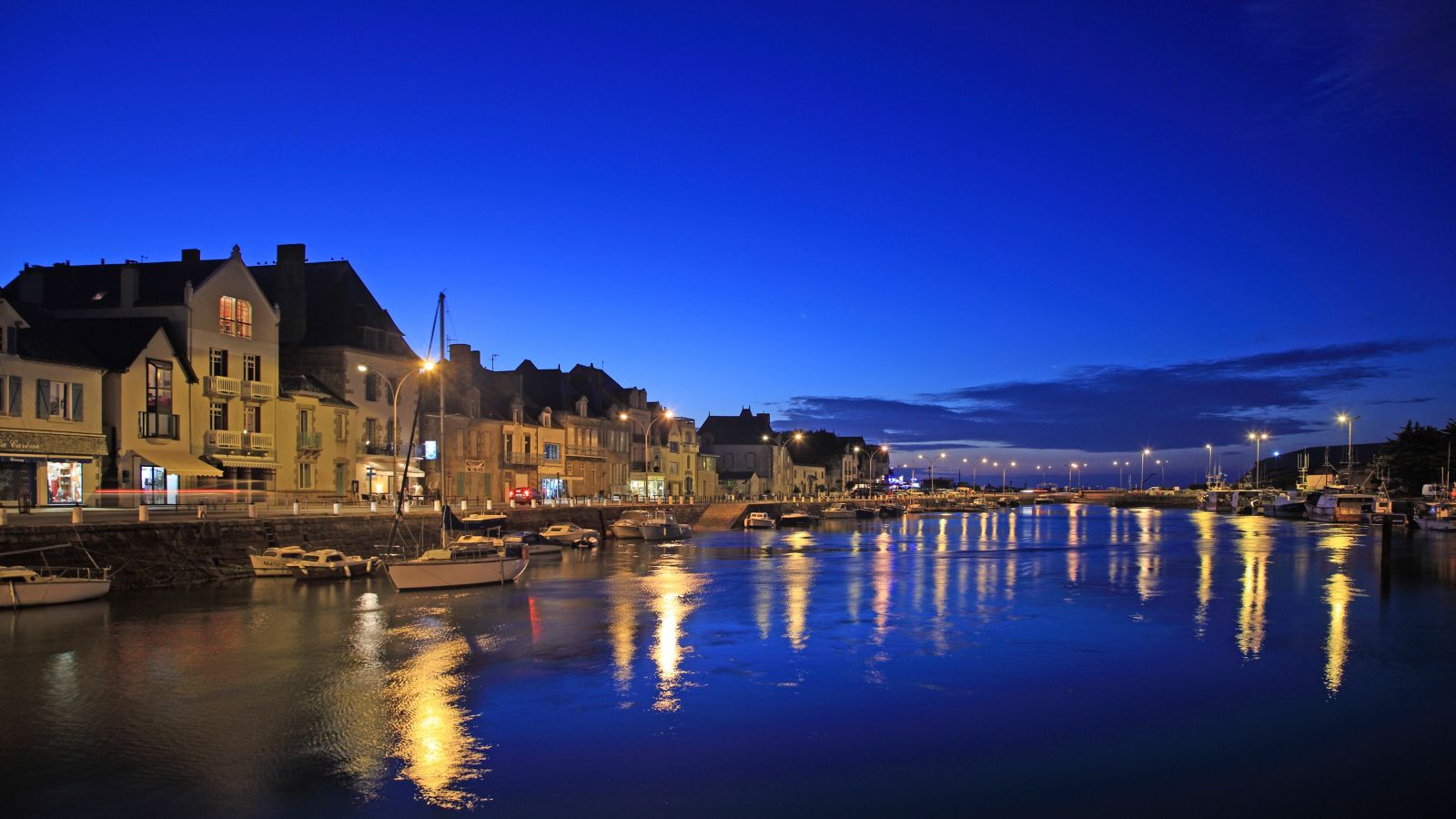 Evening Harbor Scene in Le Croisic, Brittany, France