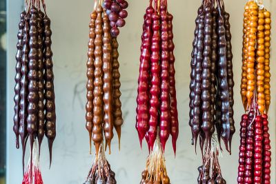 Churchkhela, a traditional Georgian sweet of walnuts dipped in grape juice