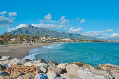 Plage à Marbella sur la Costa del sol en Espagne