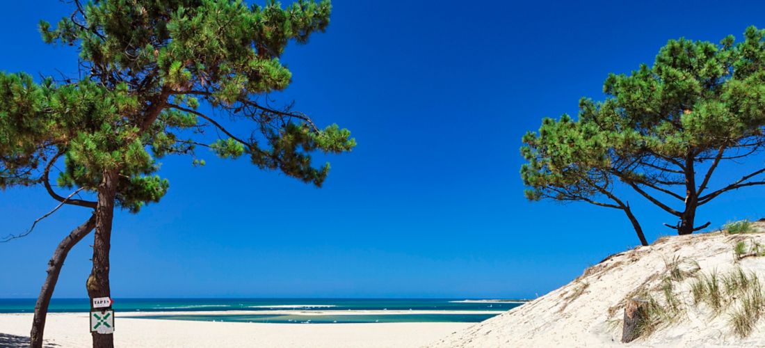 Sunny path to the beach at Dune du Pilat, France