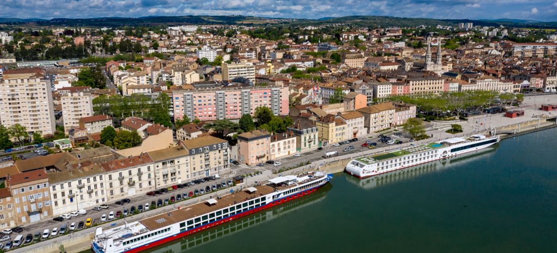 River Cruise Ships Docked in Mâcon, France
