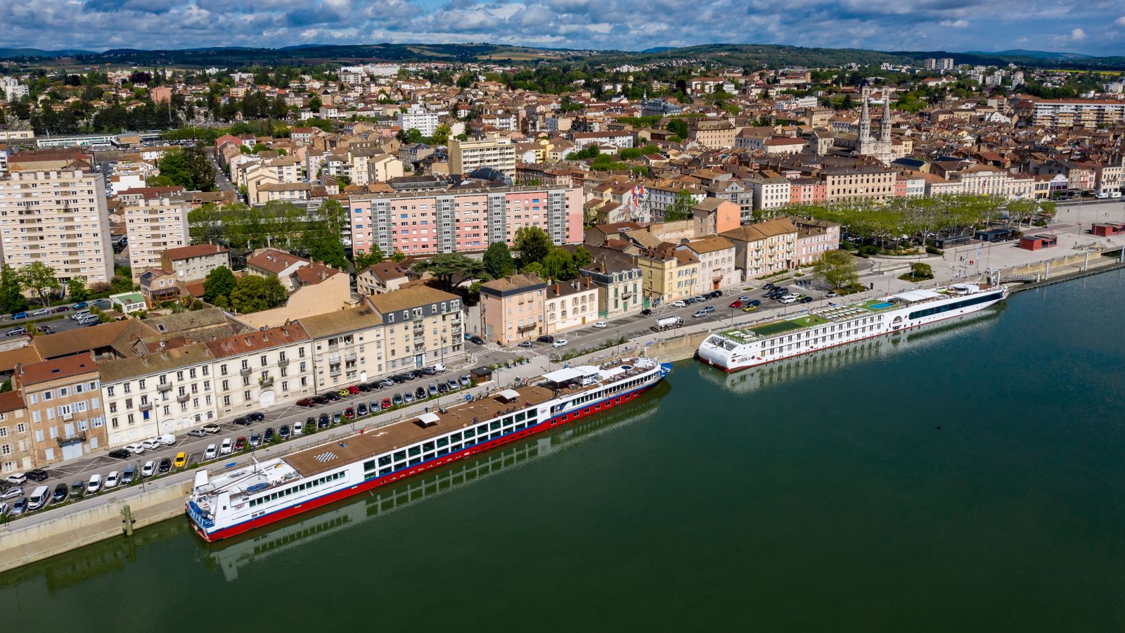 River Cruise Ships Docked in Mâcon, France