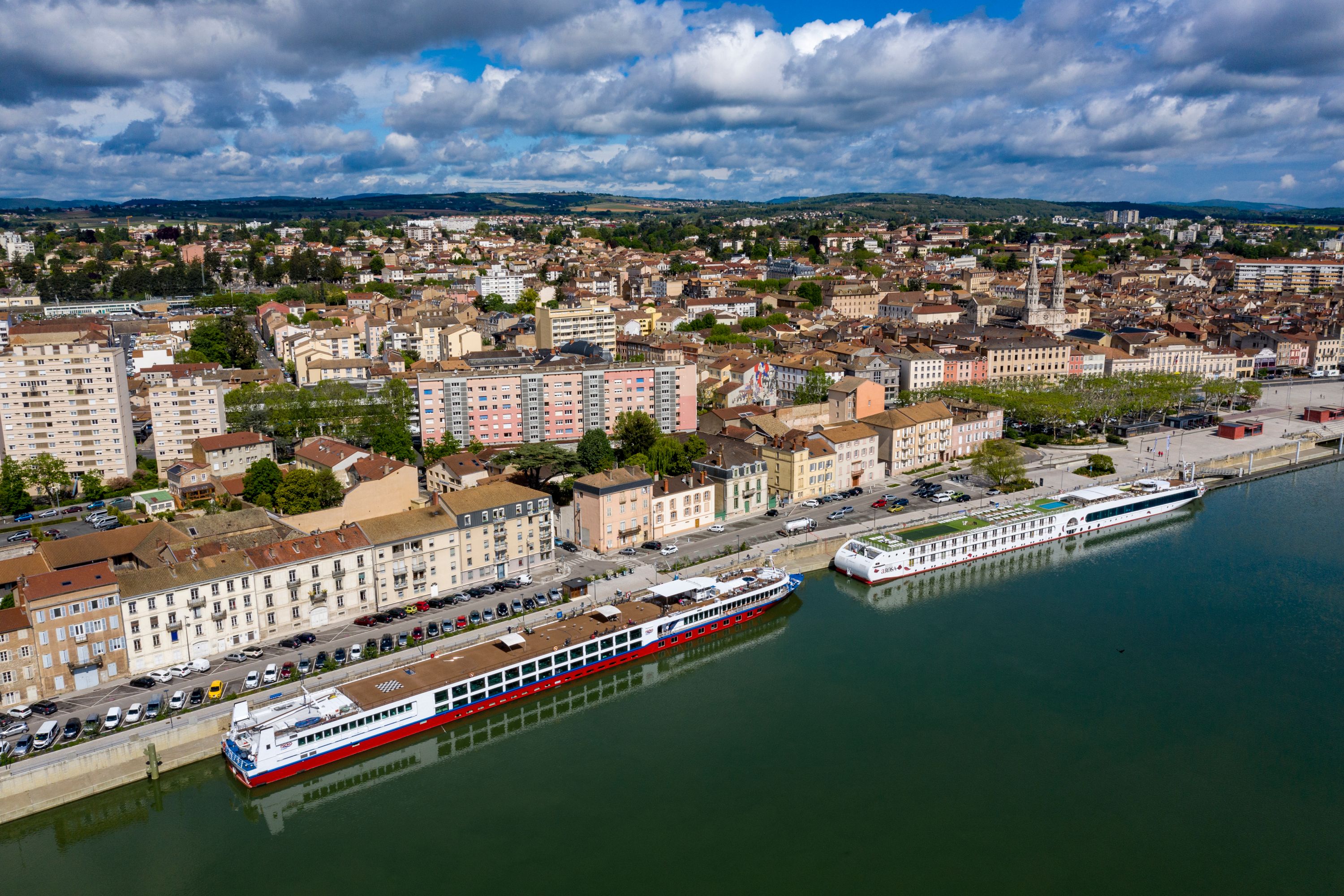 River Cruise Ships Docked in Mâcon, France
