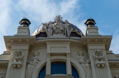 The 18th-century exterior of the Zagreb Ethnographic Museum, Croatia, home to displays of folk traditions